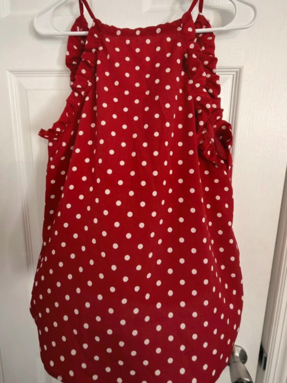 SHEIN Red Polka Dot Ruffle Strap Dress for women